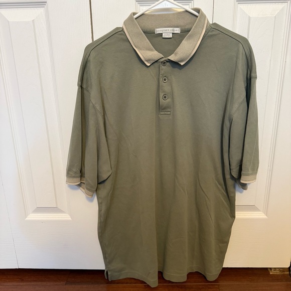 Geoffrey Beene Other - Geoffrey Beene Green Short Sleeve Pullover 3 Button Polo 100% Cotton Men’s L